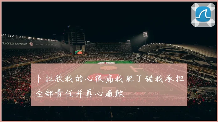 卜拉欣我的心很痛我犯了错我承担全部责任并真心道歉